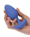 Cheeky Glow in the Dark Vibrating Butt Plug - Large Blue