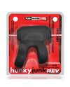 Hunky Junk Revhammer Shaft Vibe Ring - Tar Ice w/Red Vibe