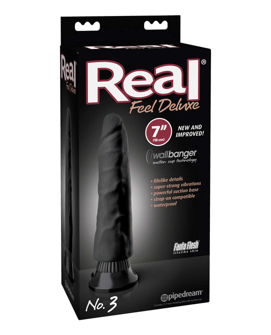 Real Feel Deluxe No. 3 7" Vibe Waterproof - Black