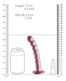  Shots Ouch 6.5" Beaded G-Spot Dildo - Rose Gold