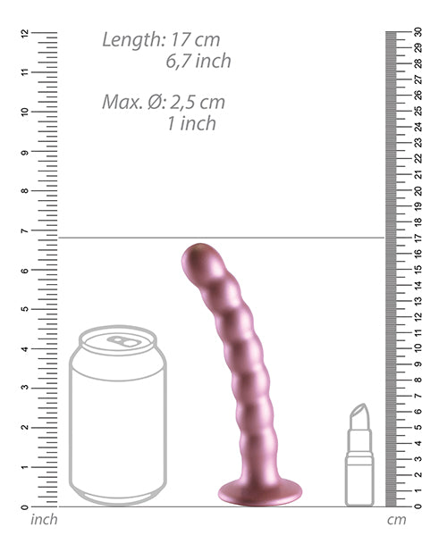 Shots Ouch 6.5" Beaded G-Spot Dildo - Rose Gold