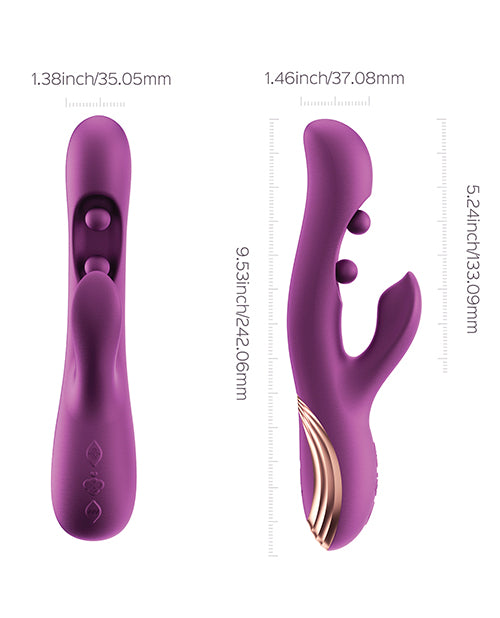 GEM Twin Balls Rabbit Vibrator - Purple