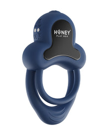  Anello Vibrating Double Cock Ring w/Clitoral Stimulator - Blue