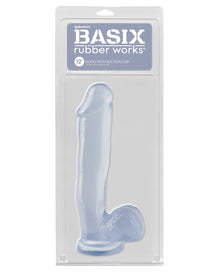  Basix Rubber Works 12" Dong w/Suction Cup - Clear