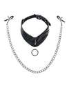 Sportsheets Velvet Noir Collar & Removable Clamps - Black
