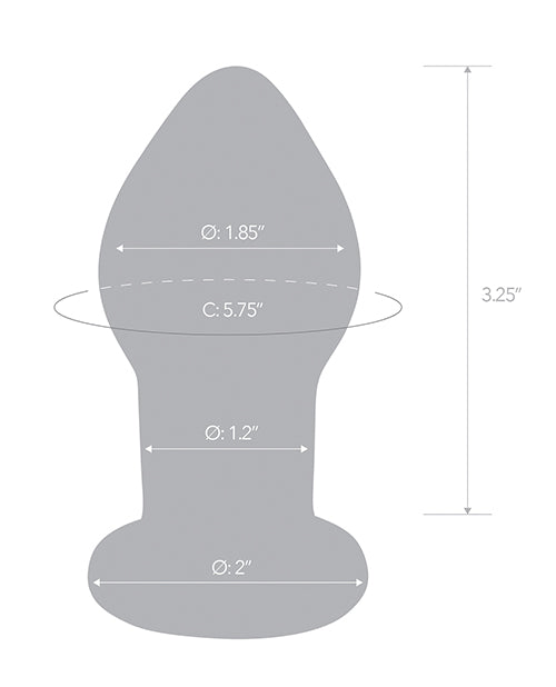 Glas 3.5" Rechargeable Vibrating Butt Plug - Blue