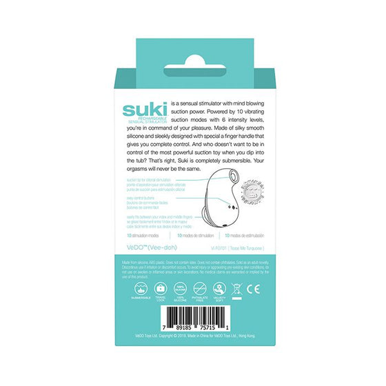 VeDO Suki Rechargeable Vibrating Sucker - Tease Me Turquoise