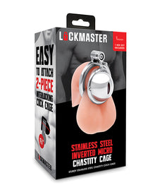  Lockmaster Stainless Steel Inverted Micro Chastity Cage - Silver