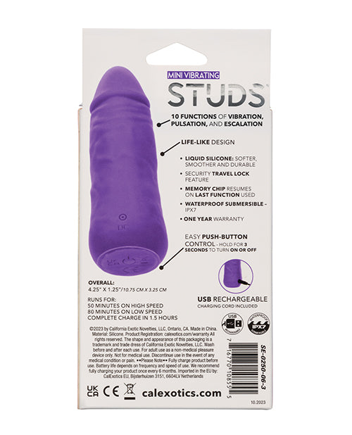 Silicone Studs Mini Vibrating Studs - Purple