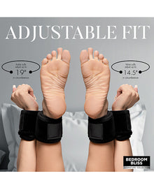  Bedroom Bliss Wrist To Ankle Restraints - Black