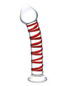 Glas 8" Mr. Swirly Glass Dildo - Red
