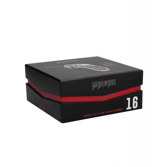 Shots Man Cage 4.5" w/Silicone Urethral Sounding - Clear