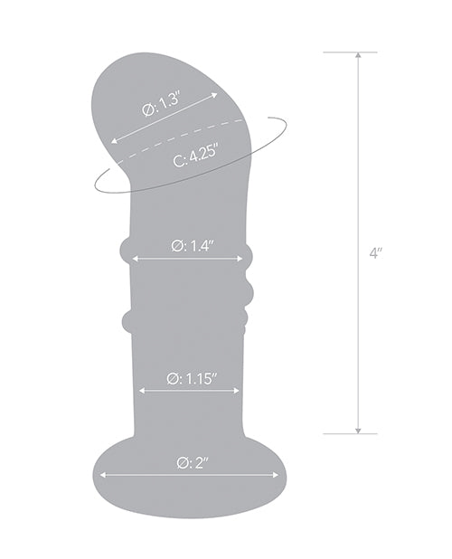 Glas 4" Rechargeable Vibrating Dotted G Spot/P Spot Plug - Blue