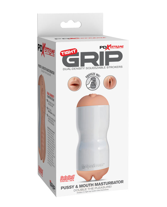 Pipedream Extreme Toyz Tight Grip Dual Density Squeezable Strokers - Pussy & Mouth