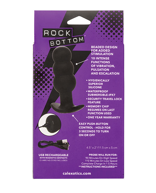 Rock Bottom Tap Beaded Anal Probe - Black