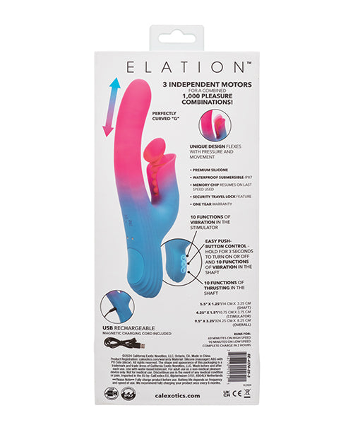 Elation Thrusting Dual Stimulator - Blue/Pink
