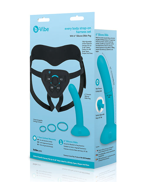 b-Vibe Every Body Strap-On Harness Set With 6" Silicone Dildo Peg