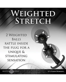  Master Series Ass Rattler Weighted Inflatable Silicone Anal Plug - Black