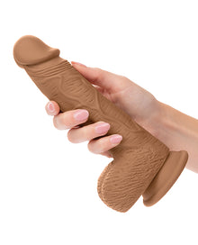  Studs Dual Density Silicone 6.25" Dildo - Brown