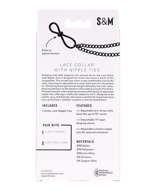 Sex & Mischief Lace Collar with Nipple Ties