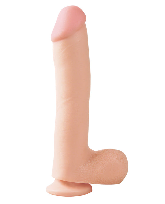 Basix Rubber Works 10" Dong w/Suction Cup - Flesh
