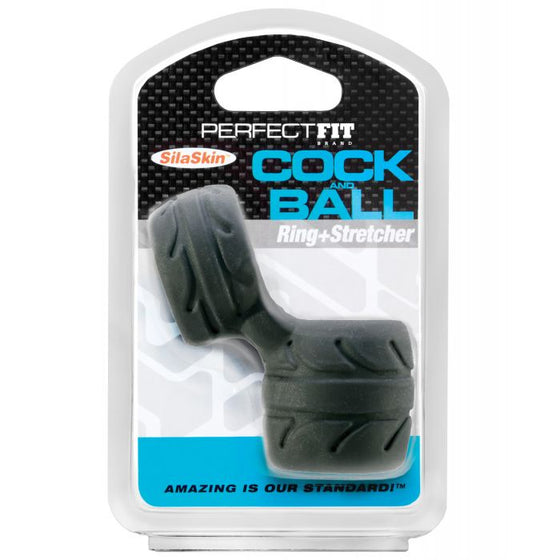 Perfect Fit SilaSkin Cock & Ball Ring - Black