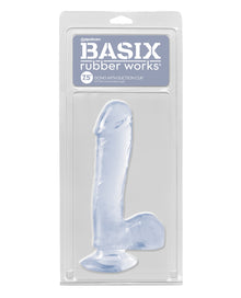  Basix Rubber Works 7.5" Dong w/Suction Cup - Clear