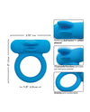 Couple's Enhancer Silicone Rechargeable Double Trouble Enhancer w/Flickering Dual Teasers - Blue