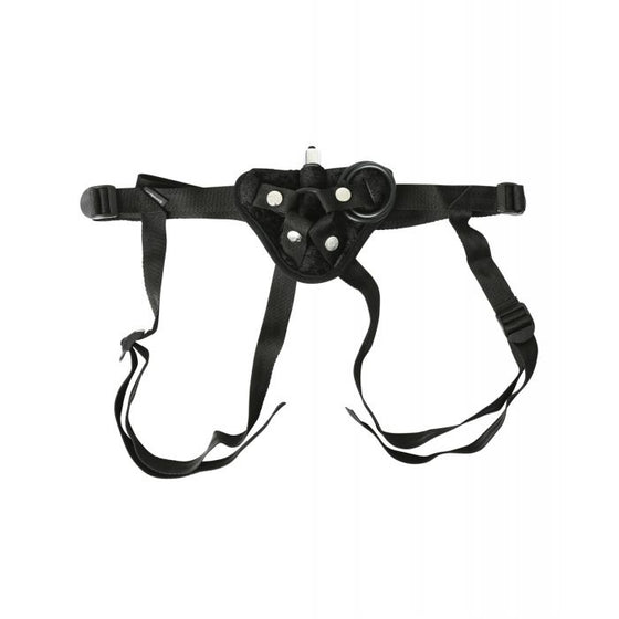 Sportsheets Vibrating Velvet Harness w/Bullet - Black