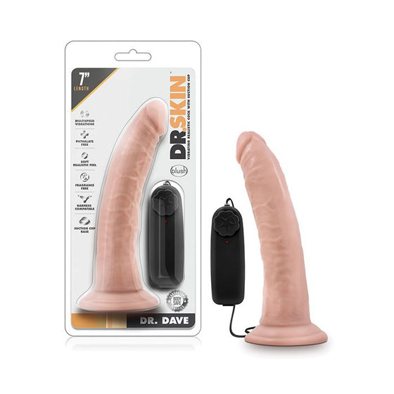 Blush Dr. Skin Dr. Dave 7" Cock w/Suction Cup - Vanilla