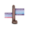 Blush Au Naturel Daddy 14" Sensa Feel Dual Density Dong w/Suction Cup - Chocolate