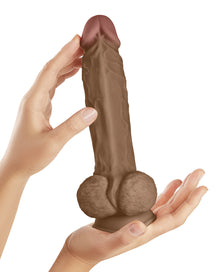  Shaft Model A Flexskin Liquid Silicone 9.5" Dong w/Balls - Oak