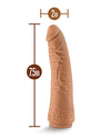 Blush Lock On 7.5" Hexanite Dildo w/Suction Cup Adapter - Mocha