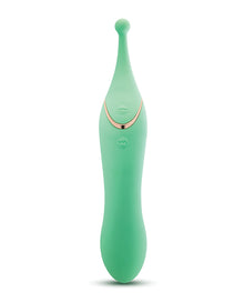  Blush Stella 7 Inch Dual-Ended Clitoral G-Spot Vibrating Wand With Precision Stimulation - Green