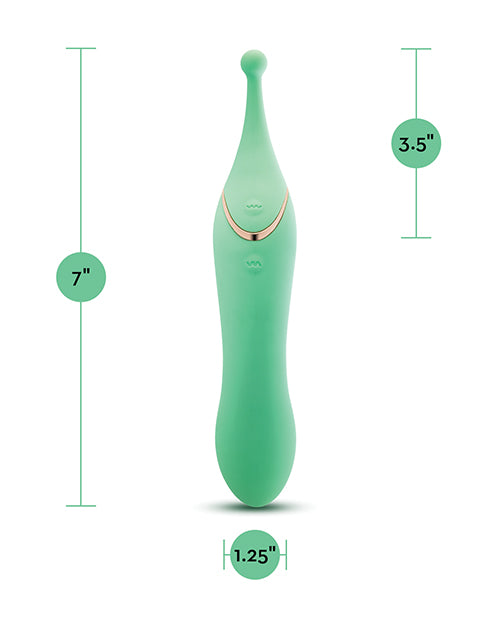 Blush Stella 7 Inch Dual-Ended Clitoral G-Spot Vibrating Wand With Precision Stimulation - Green