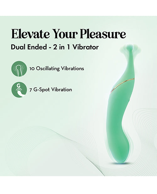 Blush Stella 7 Inch Dual-Ended Clitoral G-Spot Vibrating Wand With Precision Stimulation - Green