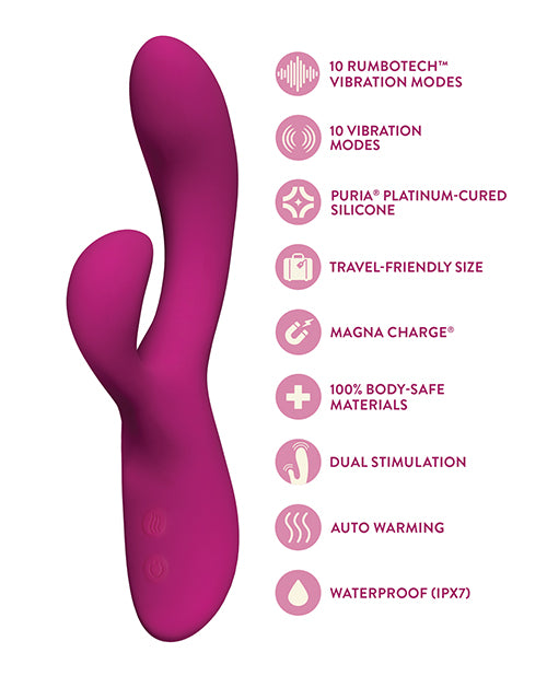 Blush Quinn Rabbit Vibrator - Burgundy