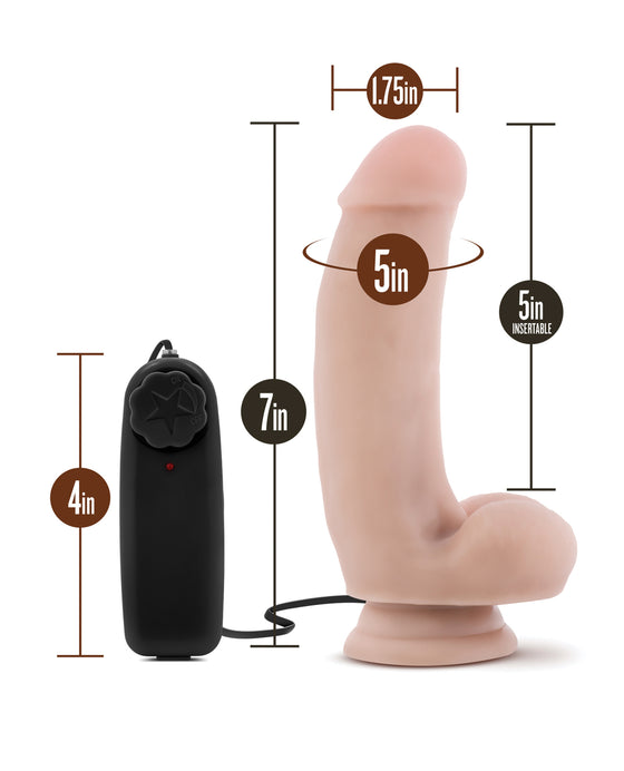 Blush Coverboy The Quarterback 7" Vibrating Realistic Cock - Vanilla