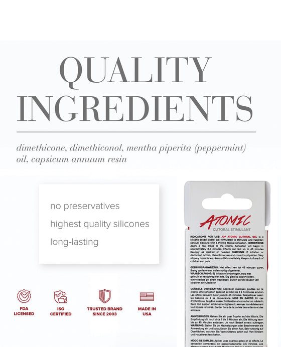 JO Atomic Clitoral Gel - Warming Stimulant 0.34 oz