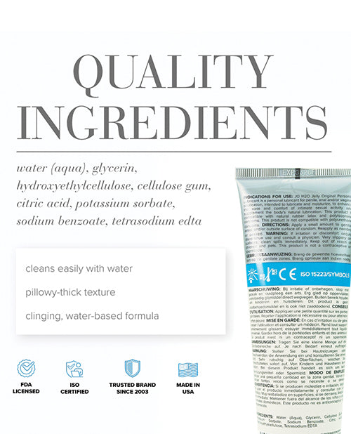JO H2O Jelly - Original Lubricant 4 oz