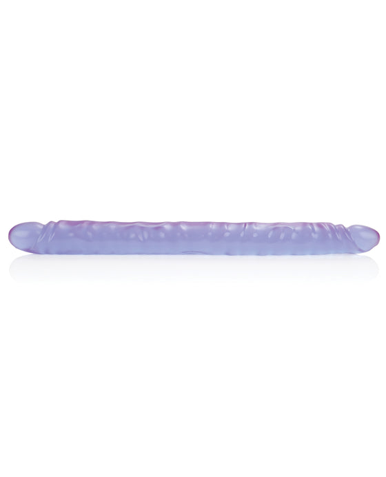 17" Slim Jim Duo Veined Super Slim Dong - Reflective Gel Purple