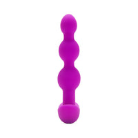 b-Vibe Triplet Rechargeable Remote-Controlled Vibrating Anal Beads Plug Fuchsia
