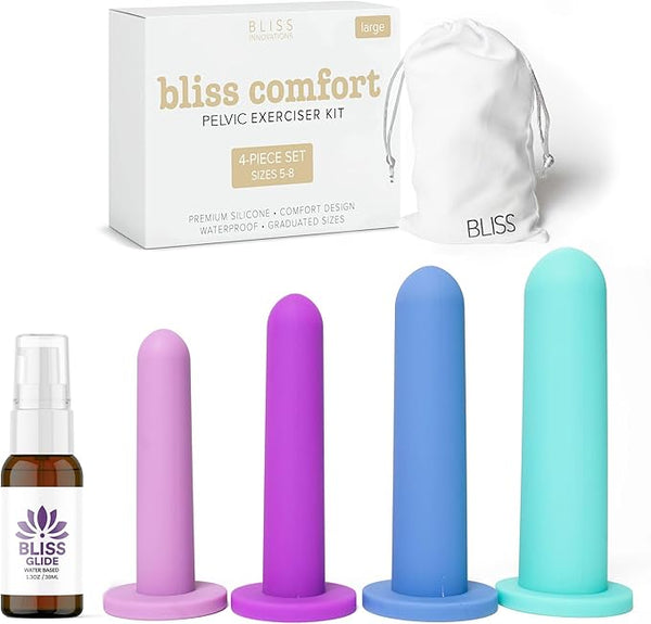 LS Innovations Comfort Silicone Pelvic Floor Trainer Kit – Sizes 5-8 – Soft & Flexible Design for Gentle Progression – Includes Bonus Bliss Glide ($8 Value)