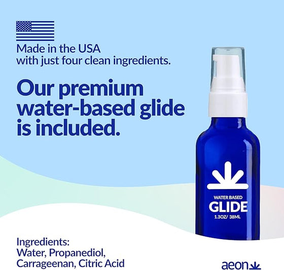 AEON Gentle Touch Premium Silicone 4-Piece Curved Set for Pelvic Floor Wellness & Flexibility – Soft, Body-Safe Design – Includes Glide Moisturizer ($8 Value) & Elegant Storage Bag