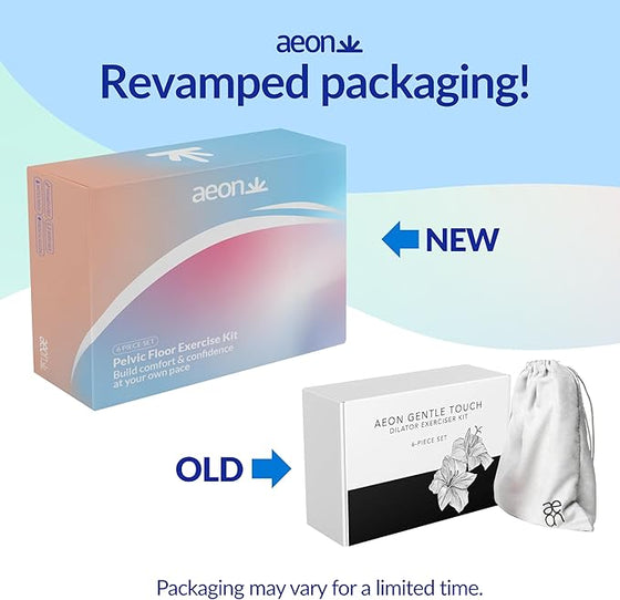 AEON Gentle Touch Premium Silicone 4-Piece Curved Set for Pelvic Floor Wellness & Flexibility – Soft, Body-Safe Design – Includes Glide Moisturizer ($8 Value) & Elegant Storage Bag