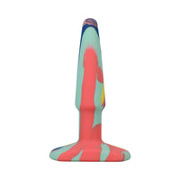 A-Play Groovy Silicone Anal Plug 4 in. Multi-Colored, Yellow