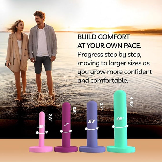Bliss Comfort Silicone Pelvic Floor Trainer Kit –Soft & Flexible Design for Gentle Progression – Includes Bonus Bliss Glide ($8 Value) (4 Piece Set-Small)