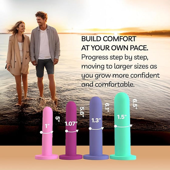 Bliss Innovations Comfort Silicone Pelvic Floor Trainer Kit – Sizes 5-8 – Soft & Flexible Design for Gentle Progression – Includes Bonus Bliss Glide ($8 Value)