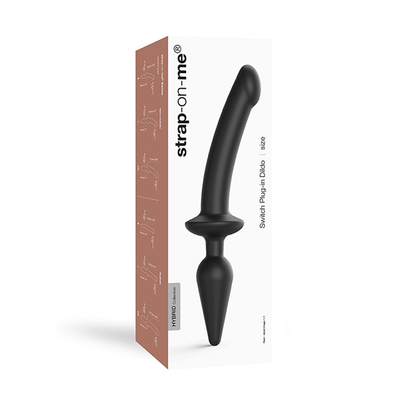 Strap-On-Me Hybrid Collection Switch Plug-In Realistic Dildo Dual-Ended Black Large