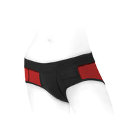 SpareParts Tomboi Nylon Briefs Harness Red/Black Size 2XL